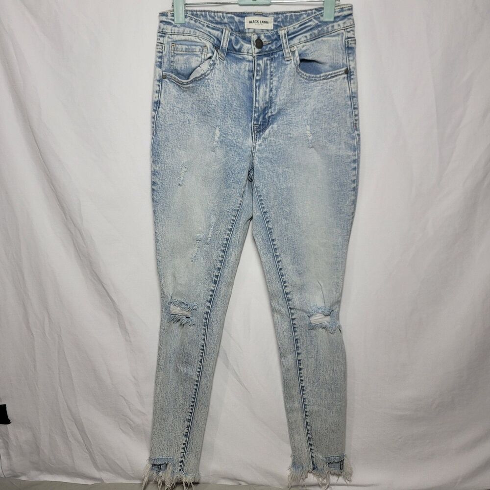 Black Label Skinny Jeans (Size 5/26) Distressed - Light/Acid Wash